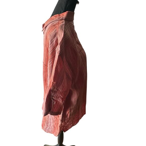 Bruno Orange Washable Linen Button-Up Shirt – Men’s/Women’s Stylish Casual Top - Picture 5 of 7